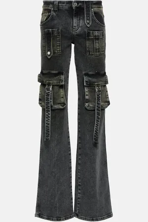BLUMARINE Low-rise denim cargo pants