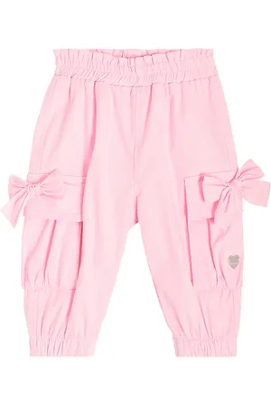 MONNALISA Baby bow-detail cotton-blend cargo pants
