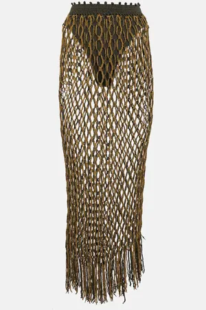 DION LEE Fishnet maxi skirt
