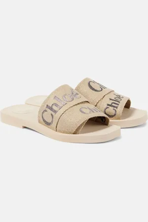 Chloé Woody logo embroidered slides