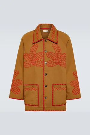 BODE Field Maple embroidered cotton coat