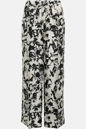 Max Mara Fiordo printed silk wide-leg pants