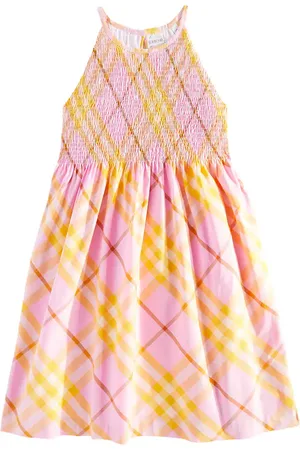 Burberry Burberry Check shirred cotton dress