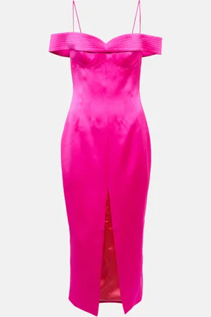 Rasario Off-shoulder satin midi dress