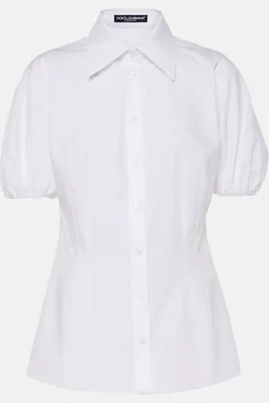 Dolce & Gabbana Puff-sleeve cotton poplin blouse