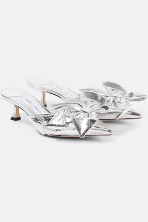 Jimmy Choo Staz 50 metallic leather mules