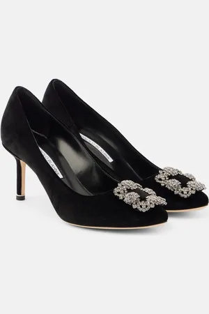 Manolo Blahnik Hangisi 70 embellished velvet pumps