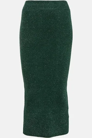 GALVAN Moonlight metallic knit midi skirt