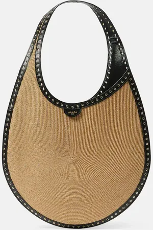 Alaïa One Piece Medium paper straw shoulder bag