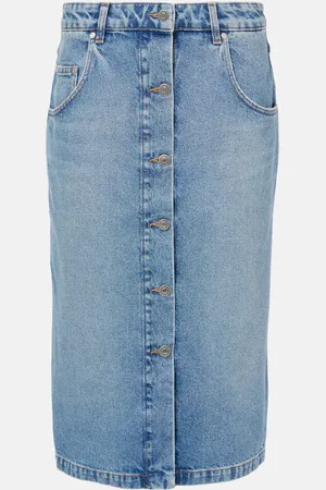 Stella McCartney Chain-detail denim midi skirt