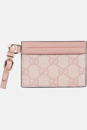 Gucci GG Emblem leather-trimmed card holder