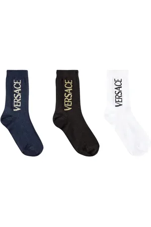 VERSACE Set of 3 logo cotton-blend socks