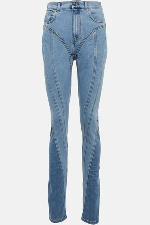 MUGLER Seam-detail high-rise skinny jeans