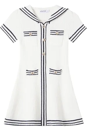 Self-Portrait Cable-knit cotton-blend dress