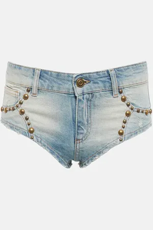 BLUMARINE Embellished denim shorts