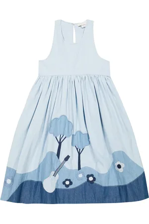 Stella McCartney Patchwork cotton chambray dress