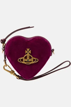 Vivienne Westwood Heart velvet coin purse with strap