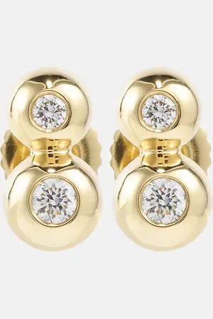 Melissa Kaye Audrey Double Stud Small 18kt earrings with diamonds