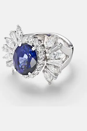 Yeprem Reign Supreme 18kt white gold ring with sapphire and diamonds