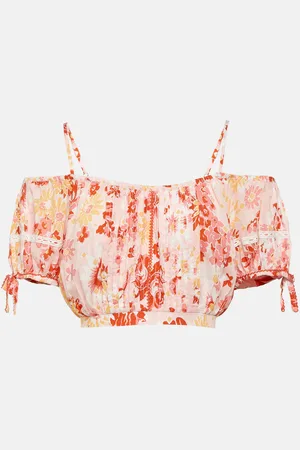 POUPETTE ST BARTH Bonny floral pleated crop top