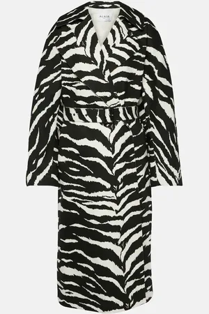 Alaïa Zebra-print denim trench coat