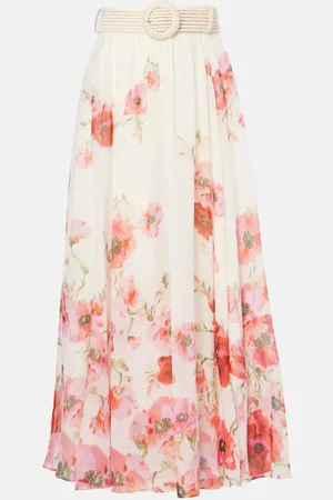 ZIMMERMANN Lightburst floral cotton and silk maxi skirt