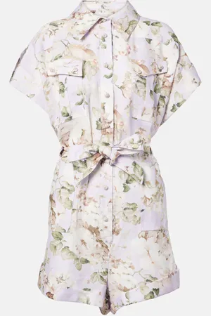 ZIMMERMANN Acacia floral linen playsuit