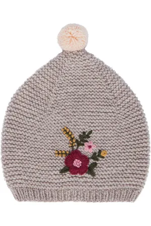 Caramel Thyone embroidered beanie