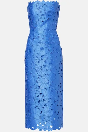 Costarellos Delmara strapless lace midi dress