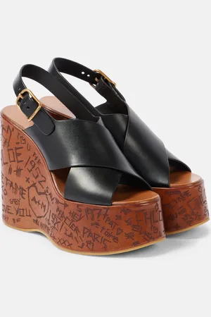 Chloé Maxime leather wedge sandals