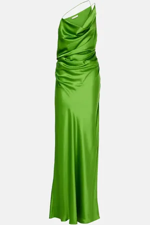 The Sei One-shoulder ruched silk satin gown