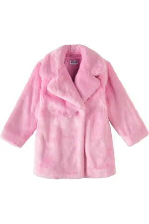 Moschino Logo faux fur coat