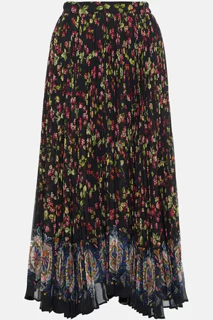 Etro High-rise pleated midi skirt