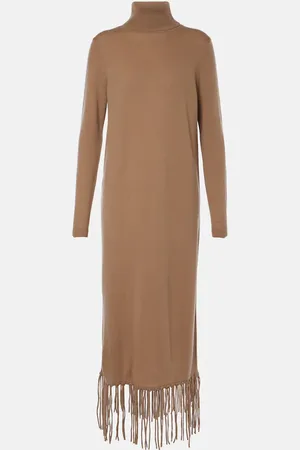 Jardin des Orangers Fringed wool and cashmere sweater dress