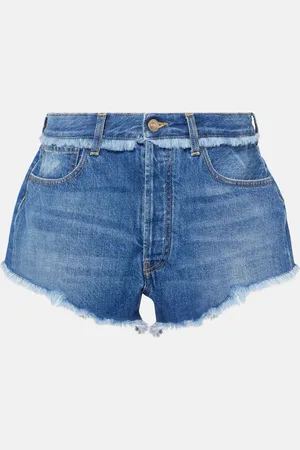 Alanui Fringed denim shorts