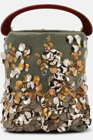 DRIES VAN NOTEN Small embellished satin tote bag