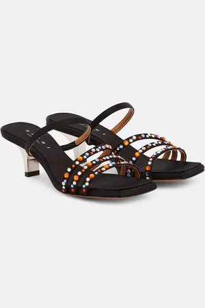 Marni Melrose crystal-embellished satin mules