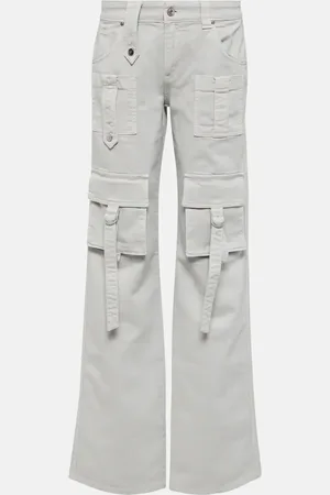 BLUMARINE Low-rise denim cargo pants