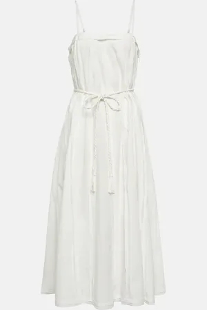 ULLA JOHNSON Leela cotton poplin midi dress