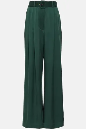 ZIMMERMANN Tuck silk satin wide-leg pants