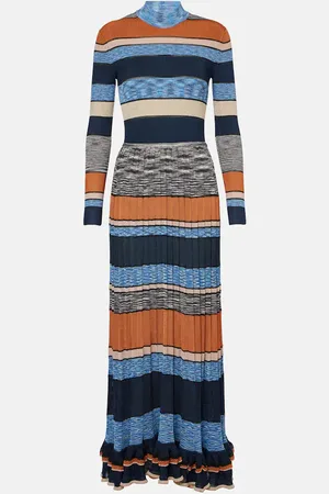 ULLA JOHNSON Evangeline striped lamÃ© maxi dress
