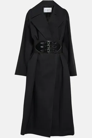 Alaïa Belted cotton-blend coat