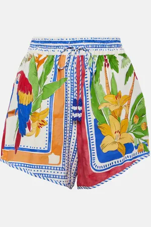 Farm Rio Tropical Destination linen-blend crochet shorts