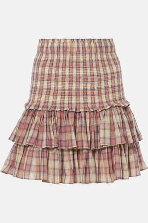 Marant Etoile Naomi checked cotton voile miniskirt
