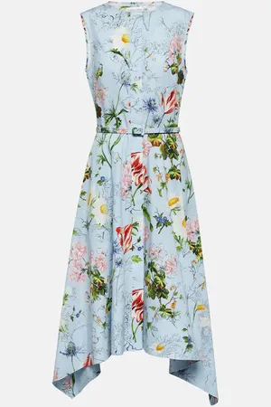 Oscar de la Renta Floral cotton-blend midi dress