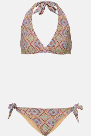 Etro Printed halterneck bikini