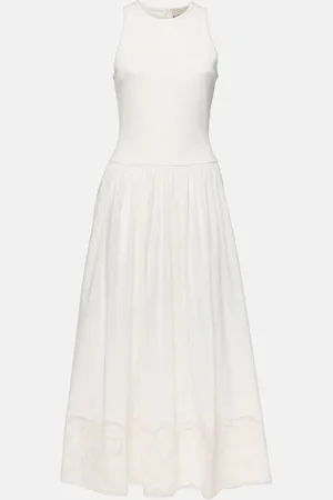 ALÉMAIS Pegasus embroidered cotton poplin midi dress