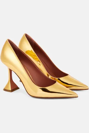 Amina Muaddi Ami mirrored leather pumps