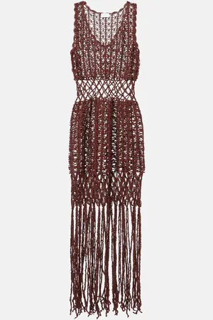 ANNA KOSTUROVA Fringed cotton minidress