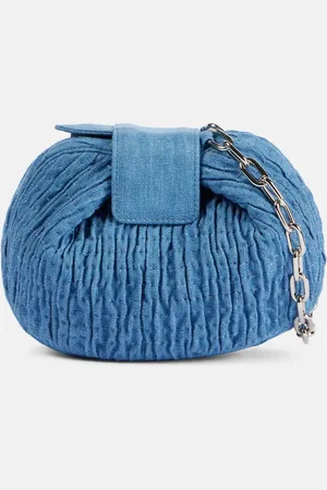 GABRIELA HEARST Demi ruched denim wallet on chain